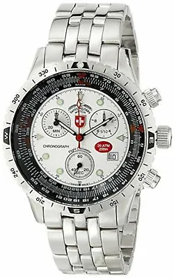 NEW CX Swiss Military 1735 Men's Airforce 1 Multifunctional Silver Dial SS Watch • $446.45