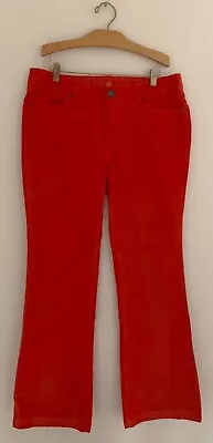 EDDIE BAUER Women’s Corduroy Pants Sz 10 Orange Slightly Curvy Slightly Flared • $17.09