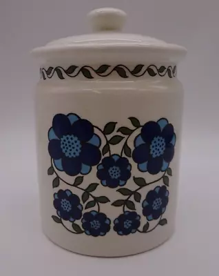 Vintage Taunton Vale Blue Daisy Flower Storage Jar Ceramic 1970s #15 • £10