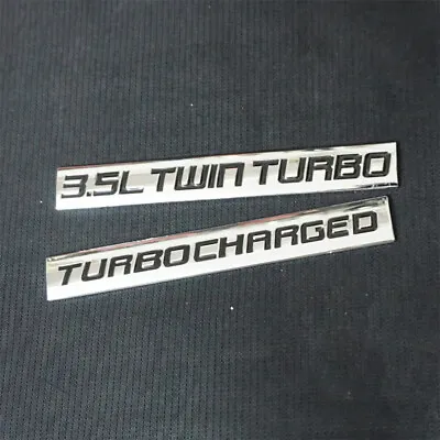 $14.99 • Buy 1PC TURBOCHARGED + 1PC 3.5L TWIN TURBO Black Metal Decal Sticker Emblem Badge V6