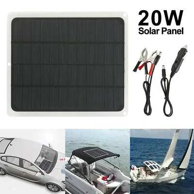 $18.89 • Buy 20W 12V Car Boat Yacht Solar Panel Battery Charger Power Supply Outdoor New