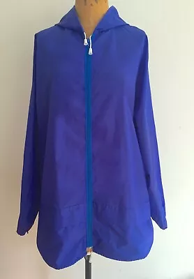 70s Vintage Rain Jacket Coat Anorak Cagoule Kagoule Nylon Retro Large PROPS • £29.99