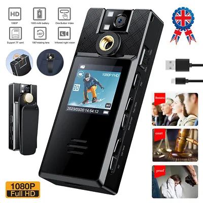 £24.86 • Buy 1080P Audio Video DVR IR Night Cam HD Camcorder Clip Mini Body Police Camera UK