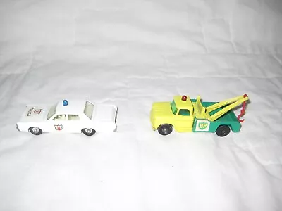 VG Matchbox Lot W 1968 #55 Or 73 Mercury Police Car & 1965 #13 Dodge Wreck Truck • $9.99