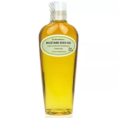 8 Oz Premium Pure Organic Cold Pressed Best Fresh Mustard Seed Oil DR. ADORABLE • $11.79