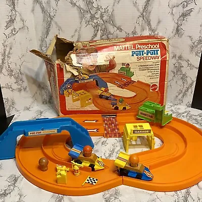 Vintage Mattel Putt Putt Speedway Race Track Cars Windup 1974 Near Complete Nice • $33.98