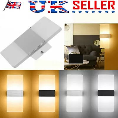 6W Modern LED Wall Light Up Down Lamp Sconce Spot Lighting Home Bedroom Fixture • £10.59