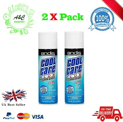2 X Andis Cool Care Plus Spray For Clipper Blades - 5 In 1 Formula • £21.98