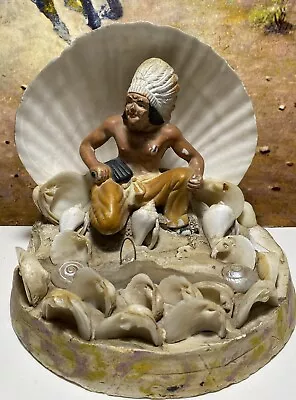 Vintage Unique American Indian Sea Shell Rock Display Lamp Light Base Kitsch USA • $24.95