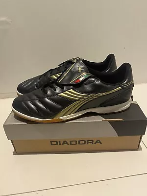 RARE Diadora LX Indoor Soccer Shoes Men’s Football - Gold/Black US 12 • $250