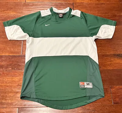 Nike Team Sphere Mens Michigan State Spartans Green White Stripe Soccer Jersey M • $24.74