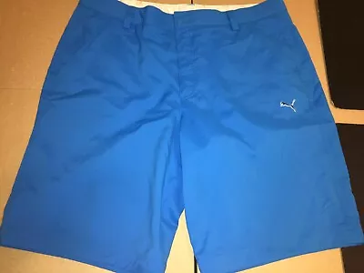 Puma Golf Shorts Dry Cell Electric Blue Size 36 Moisture Wicking Flex Comfort • $13.99