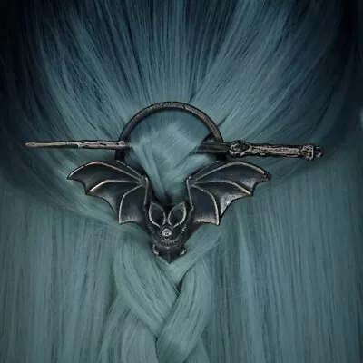 Gothic Hair Cuff Pin Bat Hair Stick Metal Hairpin Ponytail Holder Chignon P; • £6.70