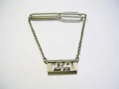 Vintage Tie Chain Initial Ca Tie Clip Swank Tie Bar Art Deco Tie Accessory • $19.95