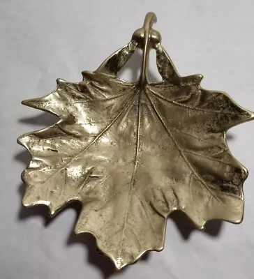 Vintage Virginia Metal Crafters 1950 Brass Sugar Maple Leaf Trinket Coin Dish 5  • $28