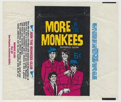 1967 Donruss  MORE Of The MONKEES  Original Trading Card 5¢ Wrapper • $24.88