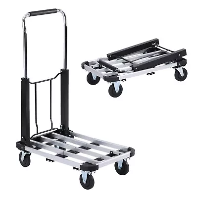 Folding Hand Truck Dolly Cart With Wheels Luggage Cart Trolley Moving 330 Lbs • $49.99