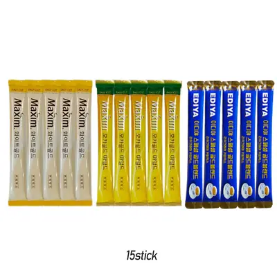 Korean Instant Coffee Mix 15Sticks-Maxim Mocha Gold5/White Gold5/EDIYA Gold Blen • $10.90