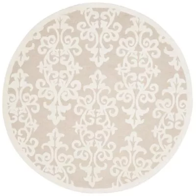 Safavieh Bella 5' Round Hand Tufted Wool Rug In Sand And Ivory • $153.99