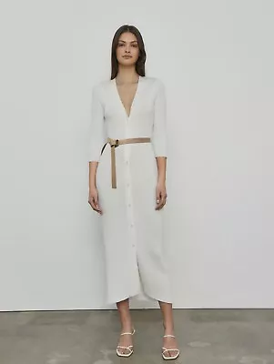 Viktoria & Woods White Knit Jamaica Midi Dress RRP $450 • $320