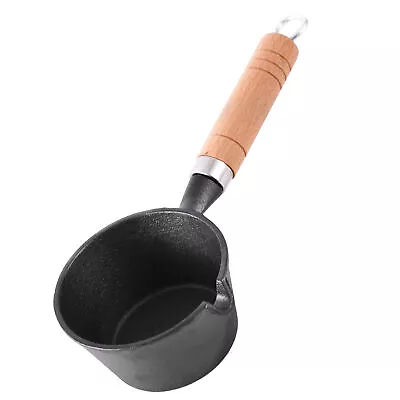 Mini Butter Melting Pot Round Sturdy Cast Iron Dripless Spout Wooden Handle AU • $34.93