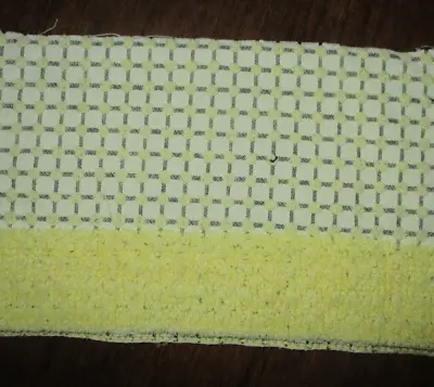 Vintage 6 X 48  Inch  Yellow  Pops Plaid  Chenille Bedspread Border Fringe • $10.50