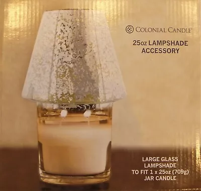 Colonial Candle 25oz Glass Large Oval Lampshade Accessory - Brand New In Box • £9.99