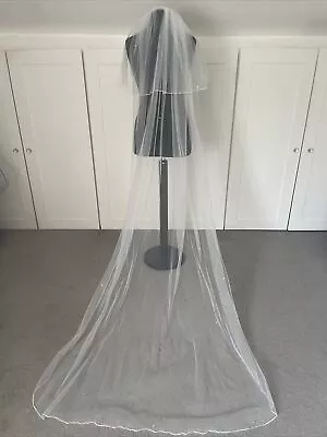 £20 • Buy (V28) SILK BLEND £125 Ex Boutique Bridal Wedding Veil 2 Tier With Crystals