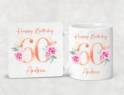 £11.99 • Buy Personalised Birthday Any Age 50th 60th 70th 80th 90th Mug Cup & Coaster Gift 
