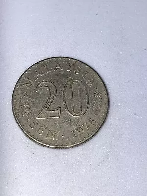 1976 Malaysia 20 Sen Coin Very Fine Condition • £1