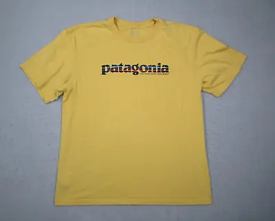 Patagonia Shirt Mens Large Yellow Great Pacific Iron Works Organic Cotton • $20.99