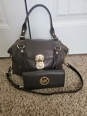 Michael Kors Hamilton Slouch Satchel Bag With MK Wallet  • $100