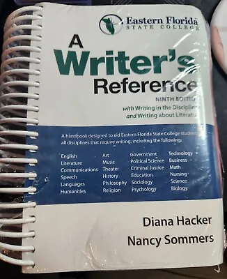 A Writer's Reference Ninth Edition Diana Hacker Nancy Sommers NEW Spiral Bound • $19.99