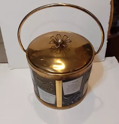 Vintage Serv-Master Creations Ice Bucket With Brass Accent & Drink Recipes • $6