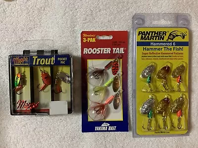 Panther Martin  Hammered-6  Mepps Trout Pak Rooster Tails. 12 Inline Spinners • $24.95
