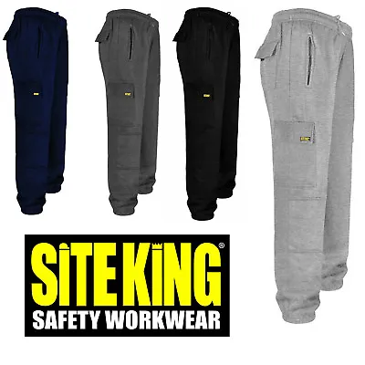 £23.99 • Buy SITE KING Mens Work Cargo Combat Tracksuit Bottoms Joggers With Knee Pad Pockets