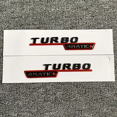 TURBO 4MATIC+ Plus AMG Fender Black Emblem Badge Fits Mercedes E53 GLE53 GT53 • $14.97