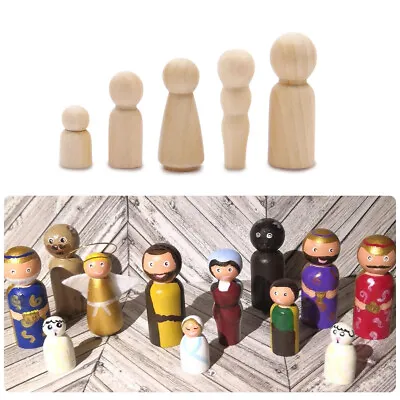 £13.99 • Buy 60x Wooden Doll People Decorative Unfinished Bodies Blank Angel Peg Hand Craft