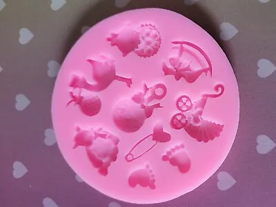Baby Shower Feet Silicone Fondant Icing Mould Chocolate Cake Sugar clayresin  • £3.99