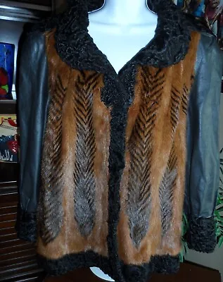 Xl Gorgeous Real Mink Fur W Leather Jacket Coat Must See • $100