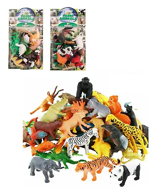 £9.99 • Buy 36 X WILD ANIMALS FARM PLAYSET TOY Zoo Safari Animal Figures Kids Children Gift