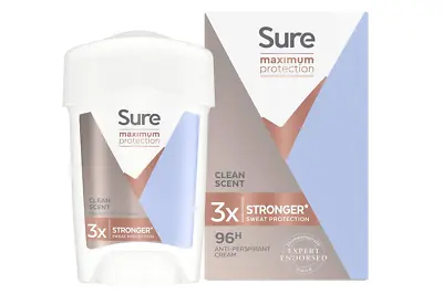£30.51 • Buy Sure 3 X Pack Women Maximum Protection Anti Perspirant Deodorant Cream Pro Max