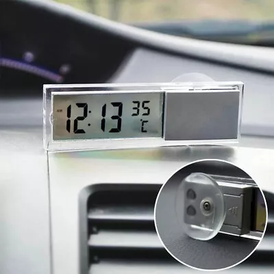 £7.48 • Buy 2in1 Car LCD Digital Display Sucker Clock Thermometer Temperature Accessories