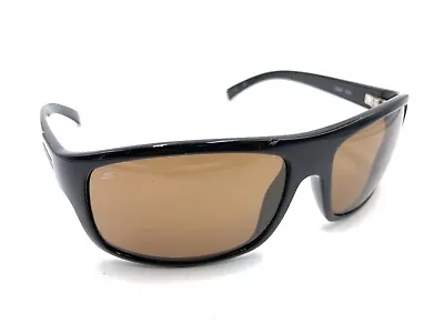 Serengeti RARE Coppa 7249 Polarized Black Rectangle Sunglasses Brown Lens Italy • $184.99