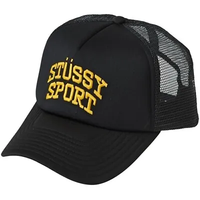 Stussy Sport Black Trucker Hat • $50