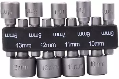 9 PCS Nut Driver Set Quick Change 1/4  Hex Shank Metric 5-13Mm Non-Magnetic Repa • $13.26