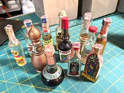 Lot Of 12 Vintage  Mini Alcohol Liquor Miniature Bottles - Empty • $3.99