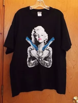 Marilyn Monroe W/ Guns And Tattoo's T-shirt. Gildan Heavy Cotton Size Xl. Ec • $19.95