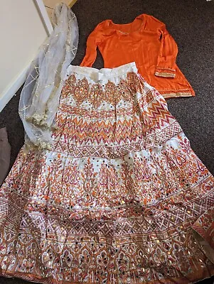 £65 • Buy Asian/Pakistani/Indian  Bridal Party Dress Lenga skirt Set Size 40 Women