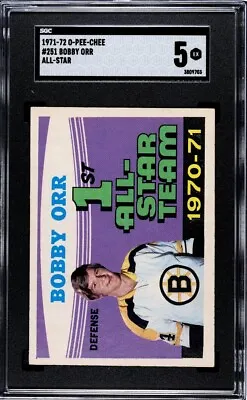 1971 O-Pee-Chee OPC Hockey #251 Bobby Orr Boston Bruins HOF SGC 5 • $47.50